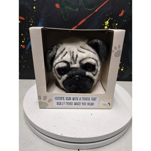 Mr. Pug Moving Jaw‎ Dog Head Costume BNIB - Picture 1 of 6
